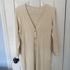 EMERSON FRY Long V Neck Dress - Natural Organic